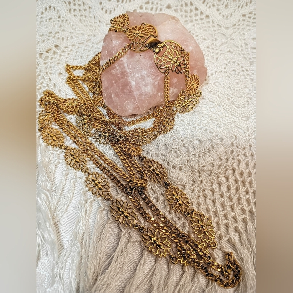 Monet Vintage 3 Strand Chain Necklace